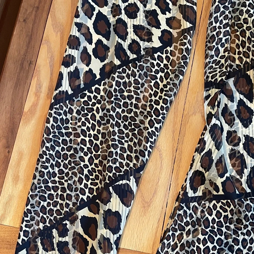 Vintage Federico Porta Scarf Made in Italy Leopard Animal Print Oblong Wrap